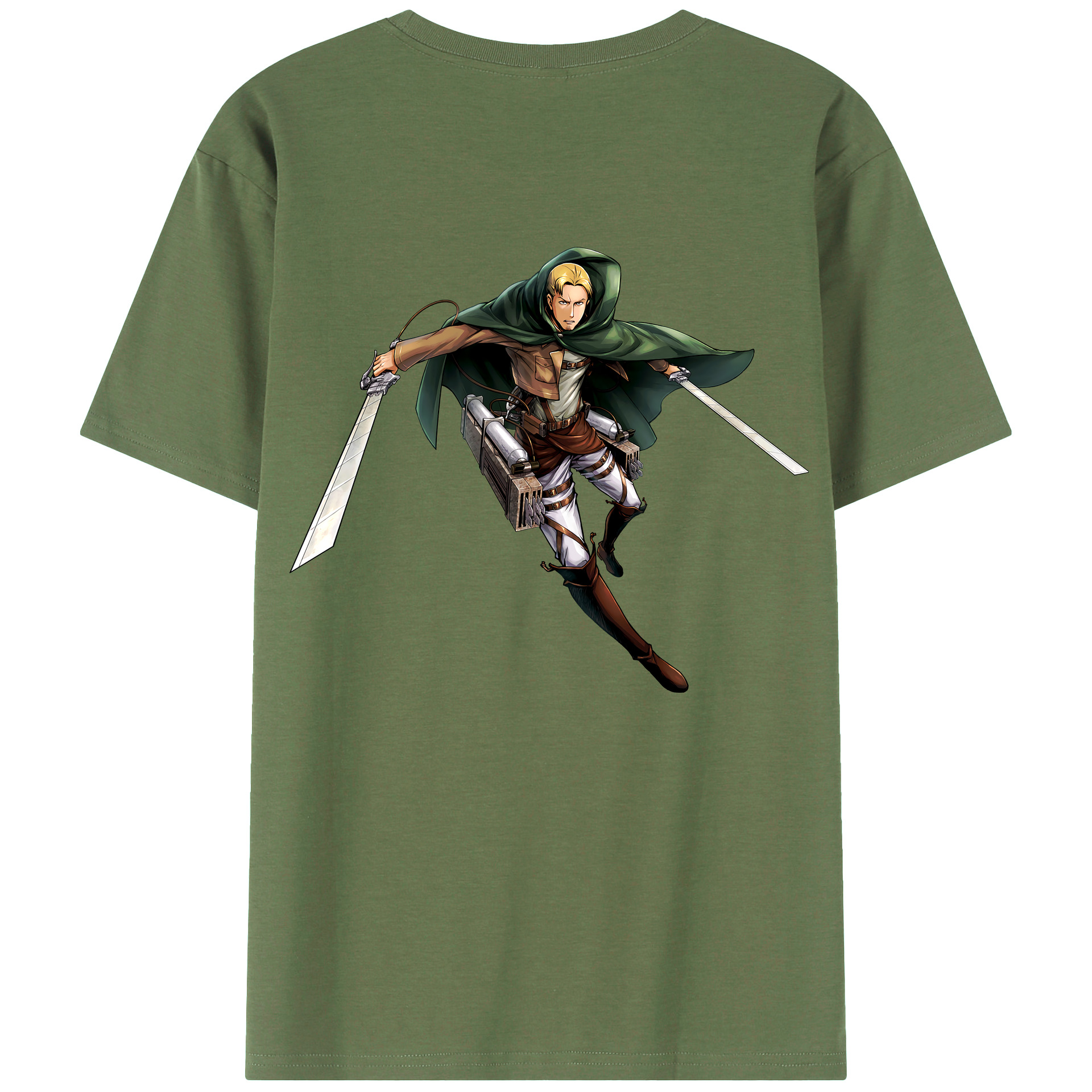 （画像用） 進撃の巨人 Attack on Titan 綿100％ メンズ半袖Tシャツ（バックプリント） 通気性
